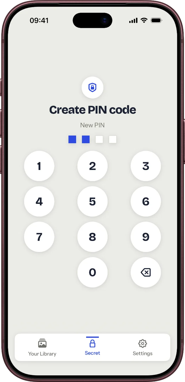 Secret Folder: Create PIN code keypad